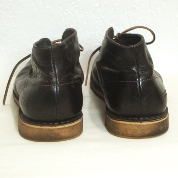 UGG Chukka Boots Black Leather Shearling Lined Men 11 12 13 Ankle Lace Up Shoes - Picture 4 of 6